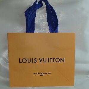 Louis Vuitton Orange Gift Bag with Blue Handles
